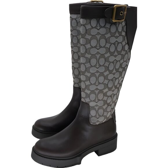 COACH Women's Lilli Knee-High Riding Boots Brown Size 8 B - Picture 2 of 6